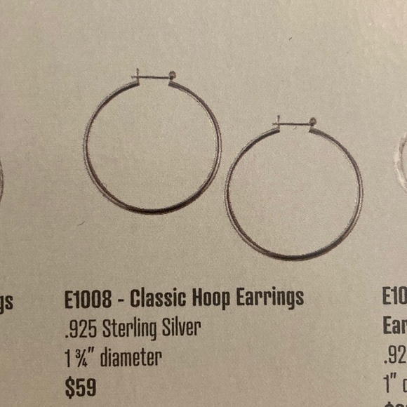 Opulenza Designs Classic Hoops Earrings - Sterling Silver - Picture 3 of 4